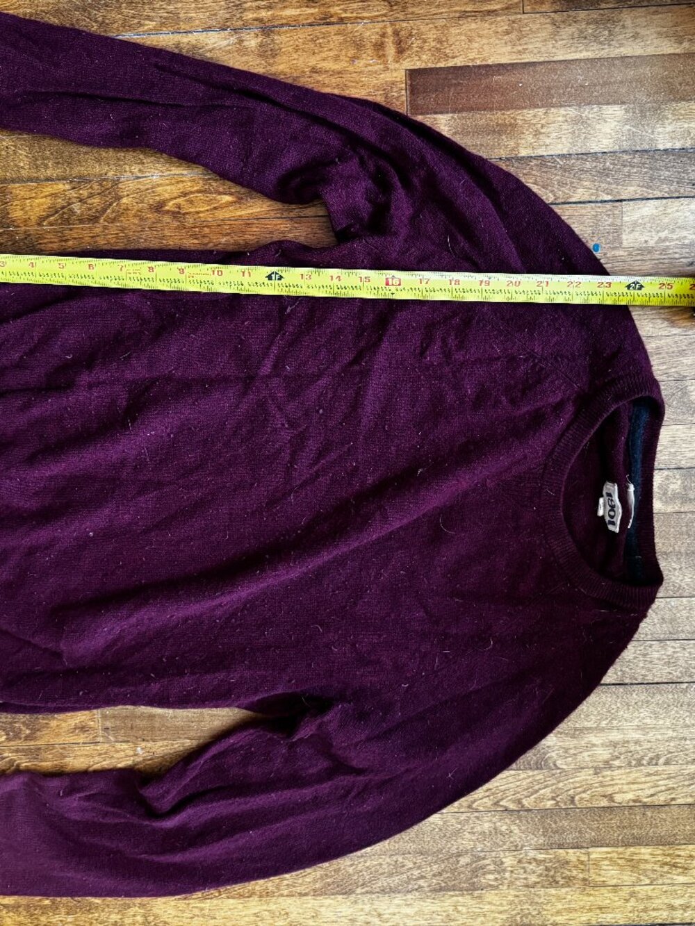 1901 Brand 100% Cashmere V-Neck Sweater Medium Burgundy